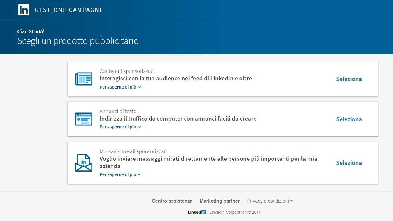 sponsorizzazioni linkedin